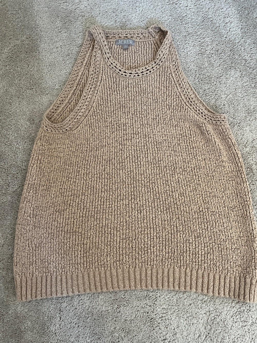 J. Crew Beige Sleeveless Knit Scoop-Neck Tank